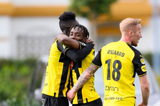 Blair Sebastian Turgott and Ibrahim Sadiq celebrate