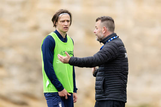 IFK Göteborgs Simon Thern och tränare Mikael Stahre
