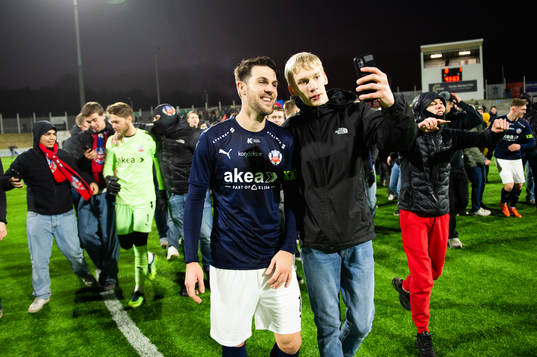 Helsingborgs Oliver Stojanović Fredin jublar