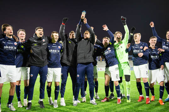 Helsingborgs spelare jublar