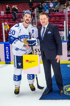 Juhamatti Aaltonen of Finland awarded player of the game