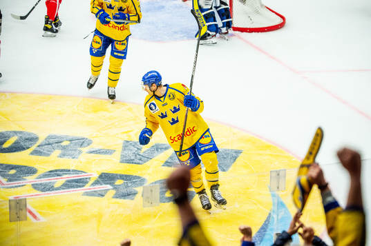Lucas Wallmark of Sweden celebrates