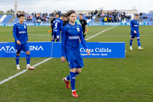 IFK Göteborgs Gustaf Norlin innan träningsmatchen i