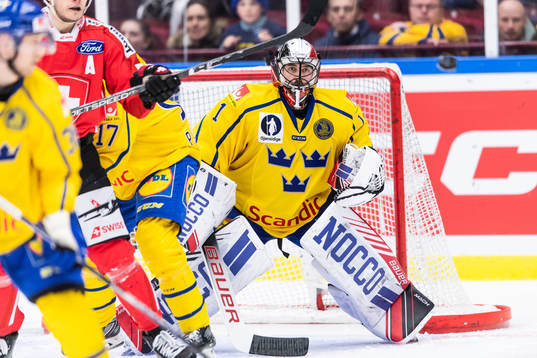 goalkeeper Jhonas Enroth of Sweden