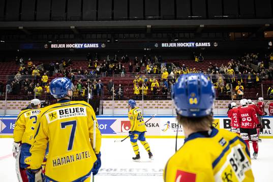 Players of Sweden thank the supporters