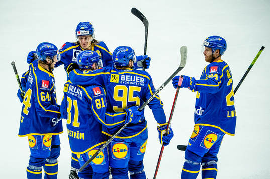 Theodor Lennström of Sweden celebrates 1-0