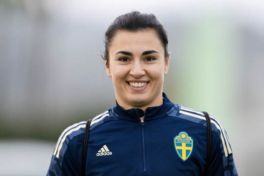 Goalkeeper Zecira Musovic of the Swedish women's national