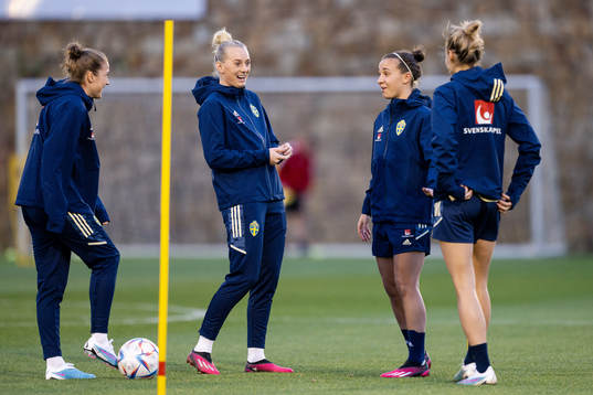 Stina Blackstenius and Julia Zigiotti Olme of the Swedish