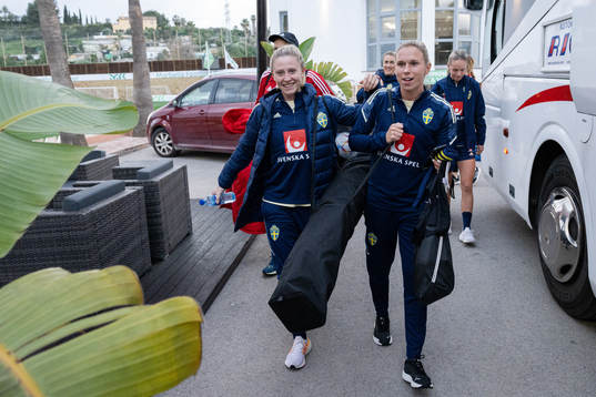Rebecka Blomqvist and Jonna Andersson of the Swedish