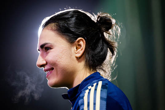 Goalkeeper Zecira Musovic of the Swedish women's national