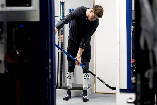 Leksands Peter Cehlarik innan ishockeymatchen i SHL mellan