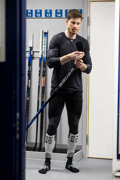 Leksands Peter Cehlarik innan ishockeymatchen i SHL mellan