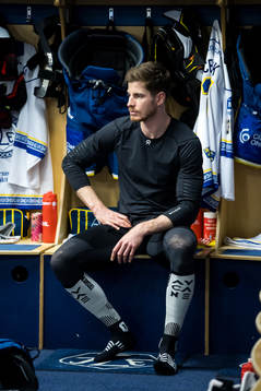 Leksands Peter Cehlarik innan ishockeymatchen i SHL mellan