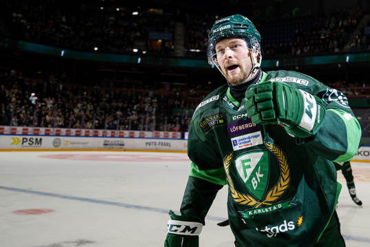 Färjestads Axel Bergkvist jublar