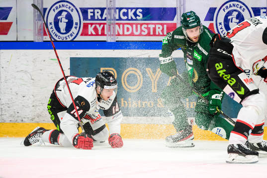 Malmö Redhawks Carl-Johan Lerby och Färjestads Per Åslund