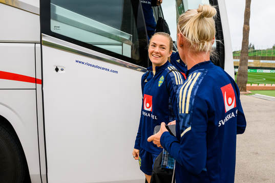 Magdalena Eriksson and Caroline Seger of the Swedish
