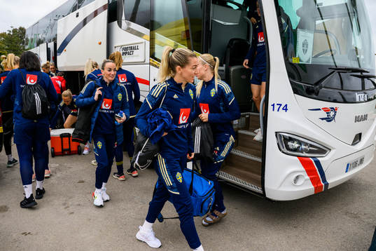 Kosovare Asllani and Linda Sembrant of the Swedish women's