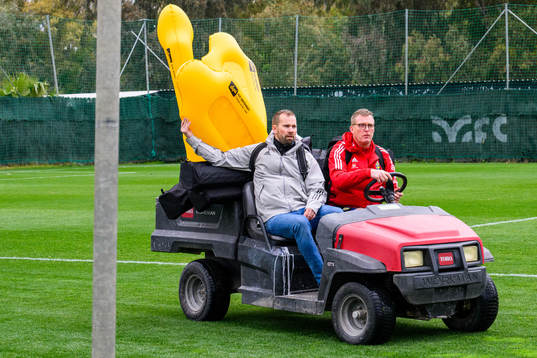 Goalkeeper coach Leif Troedsson of the Swedish women's