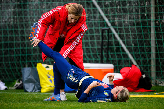 Goalkeeper Jennifer Falk of the Swedish women's national