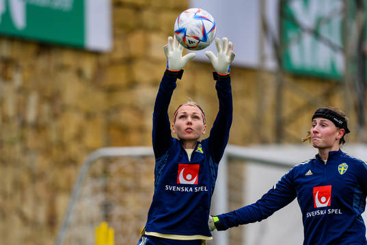 Goalkeeper Jennifer Falk of the Swedish women's national