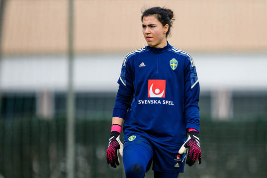 Goalkeeper Zecira Musovic of the Swedish women's national