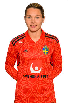 Goalkeeper Jennifer Falk of the Swedish women's national