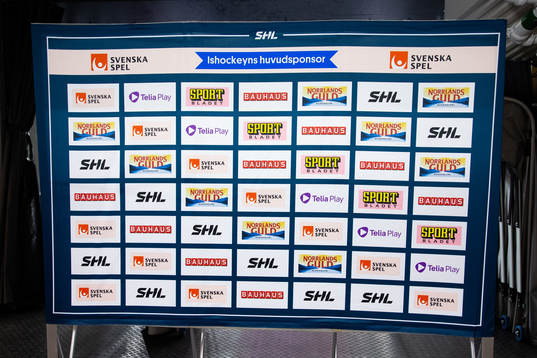 Partnerväggen i mixed zone innan ishockeymatchen i SHL