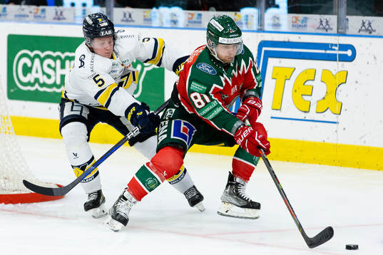HV71s Victor Sjöholm och Frölundas Ryan Lasch