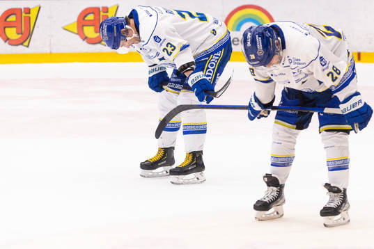 Leksands Mikael Ruohomaa och Justin Glenn Kloos deppar