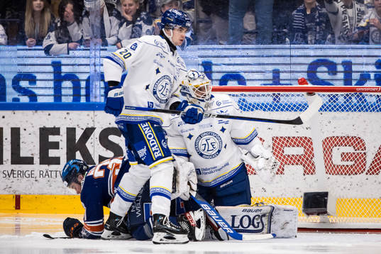 Leksands Lian Bichsel och Leksands målvakt Mantas Armalis