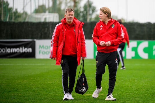 Head coach Peter Gerhardsson and media manager Fredrik