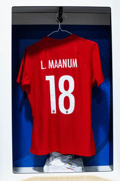 The kit of Frida Maanum of Norway in the dressing room