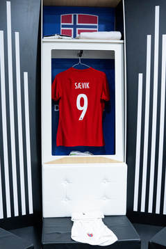 The kit of Karina Sævik of Norway in the dressing room