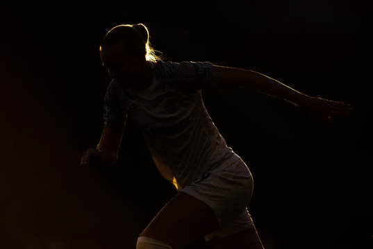 Karina Sævik of Norway warms up