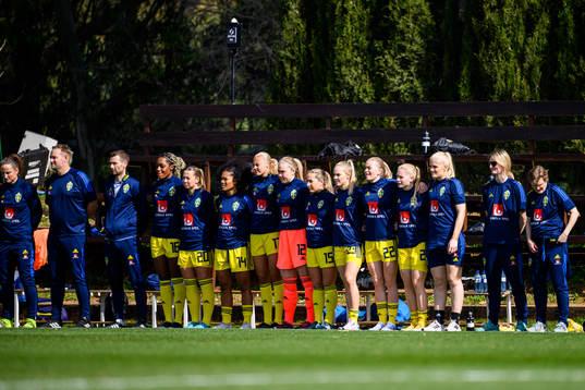 Players of Sweden the under-23 international friendly