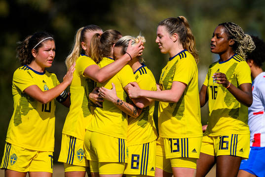 Players of Sweden celebrates