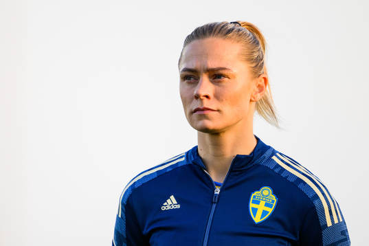 Fridolina Rolfö of Sweden ahead the women's international