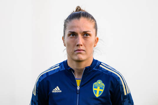 Filippa Angeldahl of Sweden ahead the women's international
