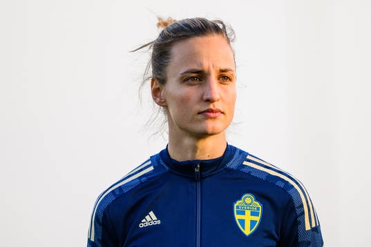 Nathalie Björn of Sweden ahead the women's international