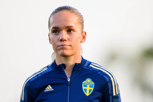 Hanna Lundkvist of Sweden ahead the women's international