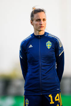 Nathalie Björn of Sweden ahead the women's international