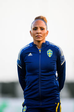 Madelen Janogy of Sweden ahead the women's international