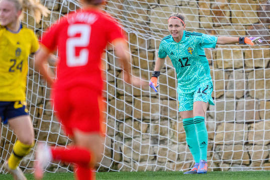 Goalkeeper Jennifer Falk of Sweden
