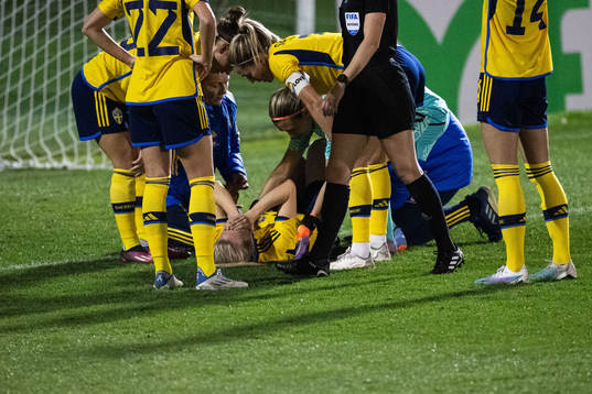 Amanda Ilestedt of Sweden in pain