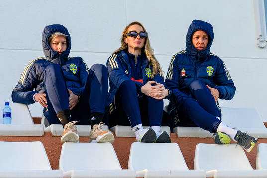 Lina Hurtig, Kosovare Asllani and Caroline Seger in the