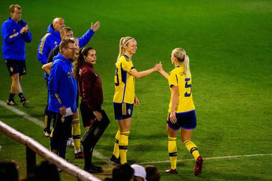 Amanda Ilestedt of Sweden is substituted in for Hanna