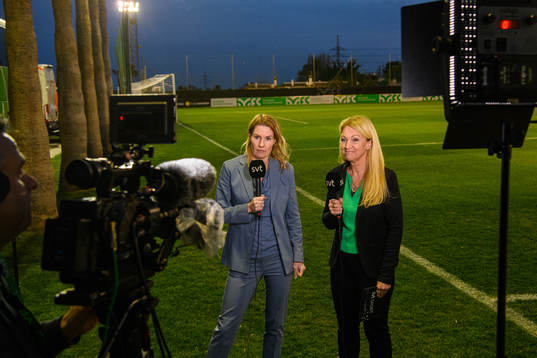 Swedish broadcaster SVT sports expert Hanna Marklund and
