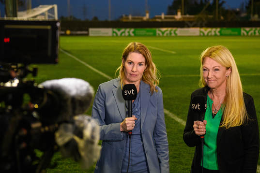 Swedish broadcaster SVT sports expert Hanna Marklund and