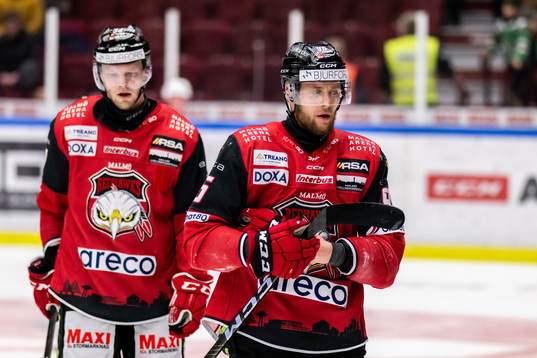 Malmö Redhawks Carl Söderberg och Carl Persson deppar