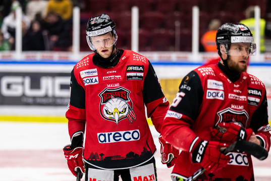 Malmö Redhawks Carl Söderberg och Carl Persson deppar